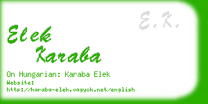 elek karaba business card
